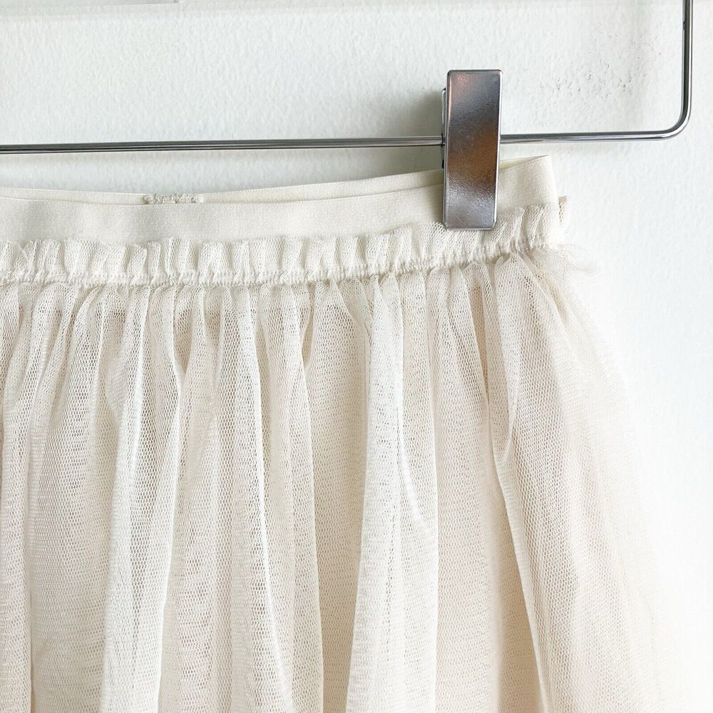 Uniqlo Girls 5-6 Tutu Skirt Ivory Cream Off White Dressy Winter Party - Picture 2 of 6